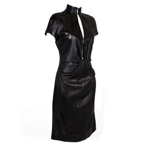 yves saint laurent leather dress|Saint Laurent evening dresses.